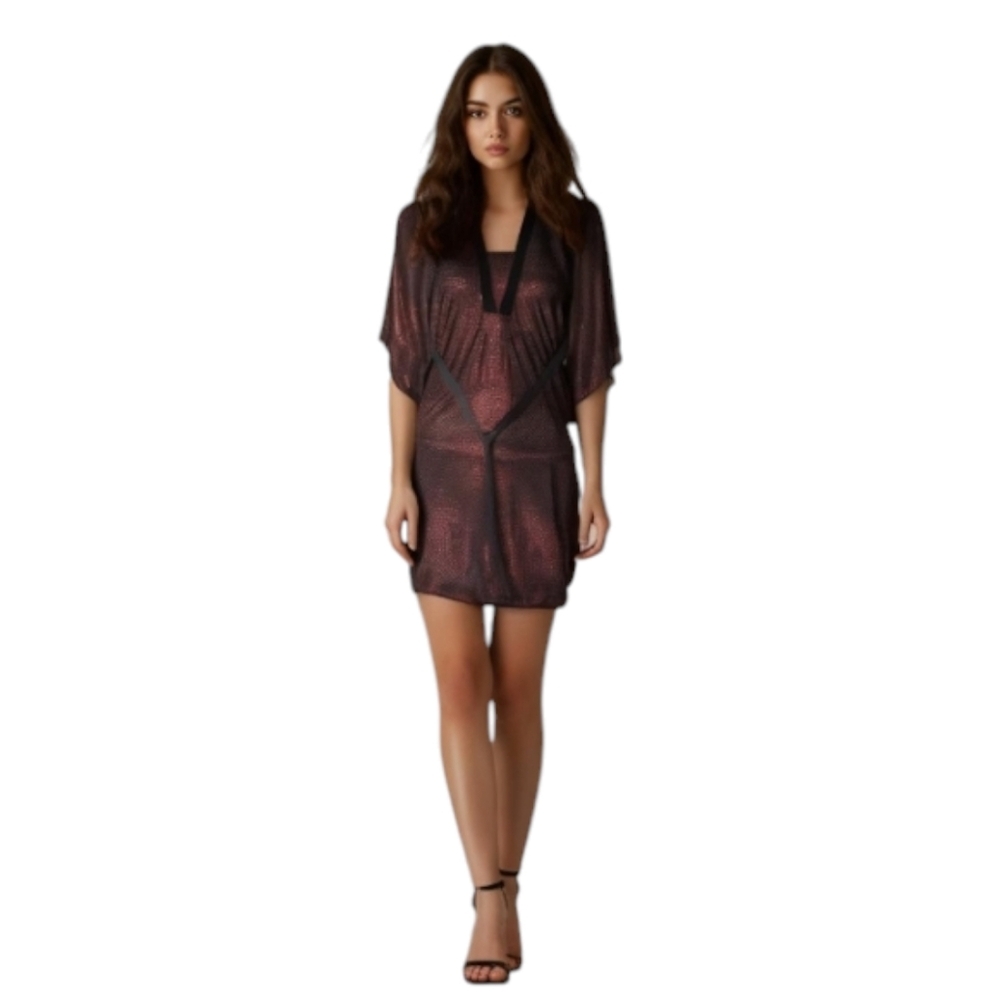 Purple Rain Red Sequin kaftan Style Dress